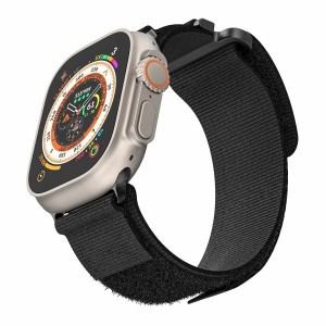 Nylon hurok Apple Watch 42/44/45/49-hez, 4. dizájn, fekete