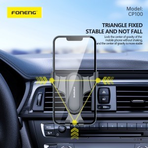 Foneng Car holder CP100 gravity szellőzőre erősíthető autós telefontartó fekete