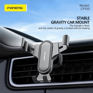 Foneng Car holder CP100 gravity szellőzőre erősíthető autós telefontartó fekete