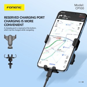 Foneng Car holder CP100 gravity szellőzőre erősíthető autós telefontartó fekete