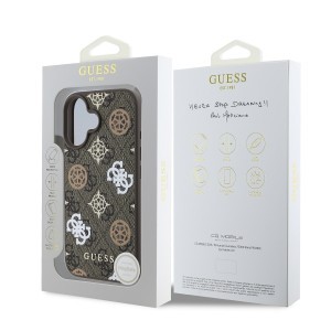 Guess PU 4G Peony MagSafe tok iPhone 16 barna