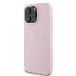 Guess PU Grained Classic Logo MagSafe tok iPhone 16 Pro Max-hoz, rózsaszín