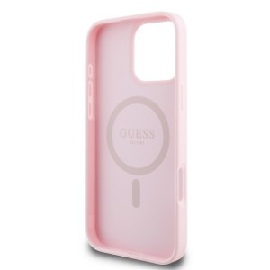 Guess PU Grained Classic Logo MagSafe tok iPhone 16 Pro Max-hoz, rózsaszín