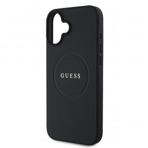 Guess PU Grained Classic Logo MagSafe tok iPhone 16 Plus-hoz fekete