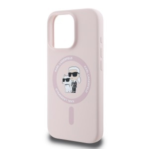 Karl Lagerfeld Liquid Silicone Karl és Choupette MagSafe tok iPhone 16 Pro Pink