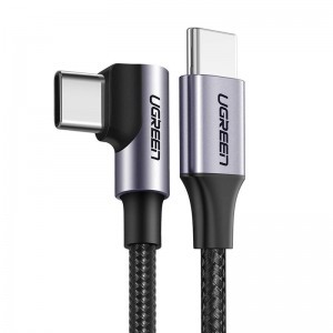 Ugreen US255 USB-C to USB-C kábel, 3m, 60W, szögletes (fekete)