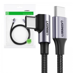 Ugreen US255 USB-C to USB-C kábel, 3m, 60W, szögletes (fekete)