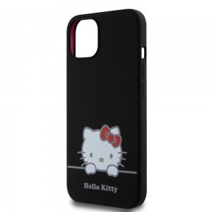 Hello Kitty Liquid Silicone Daydreaming Logo tok iPhone 13-hoz, fekete