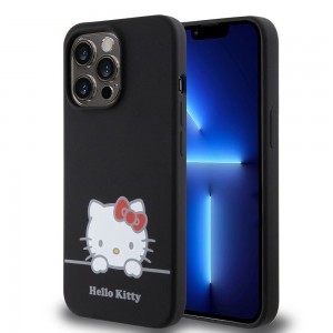 Hello Kitty Liquid Silicone Daydreaming Logo tok iPhone 13 Pro fekete