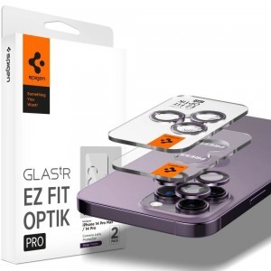 Spigen OPTIK.TR „EZ FIT” KAMERA VÉDŐ 2-PACK IPHONE 14 PRO / 14 PRO MAX MÉLY LILA üvegfólia