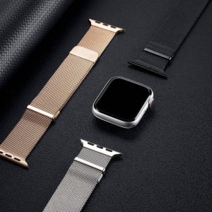 DUX DUCIS Milanese rozsdamentes acél mágneses szíj Apple Watch 38/40/41 mm arany