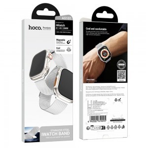 HOCO szíj Apple Watch 42 / 44 / 45 / 49 mm AS101 ezüst