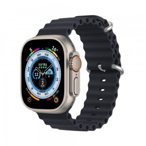 DUX DUCIS OCEAN WAVE szilikon szíj Apple Watch 42 / 44 / 45 mm grafit