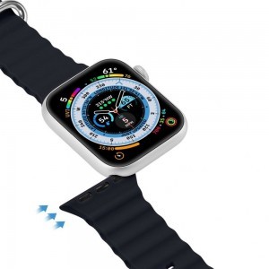 DUX DUCIS OCEAN WAVE szilikon szíj Apple Watch 42 / 44 / 45 mm grafit