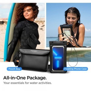  Spigen A621 Fekete Aqua Shield vízálló derék táska + lebegő tok-5