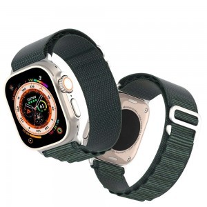 DUX DUCIS GS nylon szíj Apple Watch 42/44/45/49 mm olíva