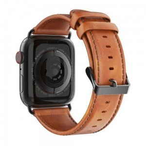 DUX DUCIS YA valódi bőrszíj Apple Watch 42 / 44 / 45 / 49 mm barna szíj