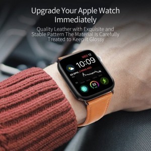 DUX DUCIS YA valódi bőrszíj Apple Watch 42 / 44 / 45 / 49 mm barna szíj