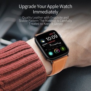 DUX DUCIS YA valódi bőrszíj Apple Watch 38 / 40 / 41 mm-es órához barna