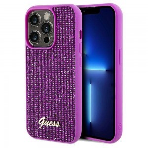 GUESS tok iPhone 14 Pro Max GUHCP14XPMSDGSF (Disco Script Metal) fukszia tok