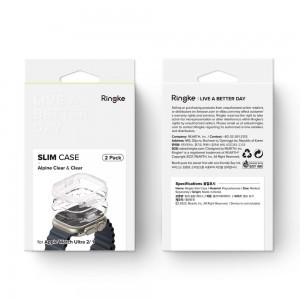 RINGKE SLIM 2-PACK APPLE WATCH ULTRA 1 / 2 (49 MM) CLEAR & ALPINE CLEAR tok