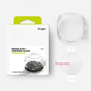 RINGKE SLIM & TEMPERED GLASS GALAXY WATCH ULTRA (47 MM) CLEAR tok + üvegfólia