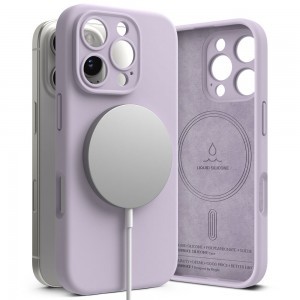 RINGKE SZILIKON MAGNETIKUS MAGSAFE IPHONE 16 PRO LIGHT PURPLE tok