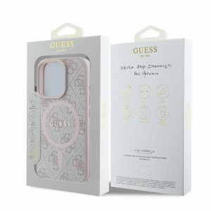 Original GUESS kemény tok 4G Ring Classic Logo MagSafe GUHMP16XG4GFRP iPhone 16 Pro Max rózsaszín