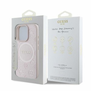 Original Case GUESS hardcase Saffiano Peony Classic Logo MagSafe GUHMP16XPSAPSMEP iPhone 16 Pro Max tok pink