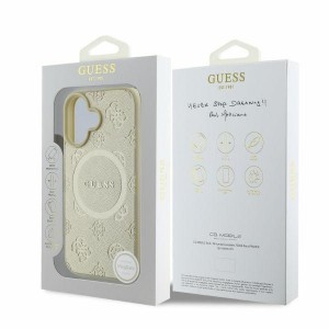 Original Case GUESS merev tok Saffiano Peony Classic Logo MagSafe GUHMP16SPSAPSMED iPhone 16 tok arany