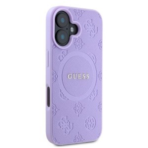 Original tok GUESS keménytok Saffiano Peony Classic Logo MagSafe GUHMP16SPSAPSMEU iPhone 16 lila