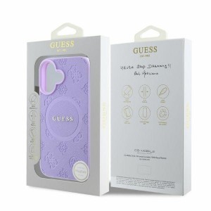 Original tok GUESS keménytok Saffiano Peony Classic Logo MagSafe GUHMP16SPSAPSMEU iPhone 16 lila