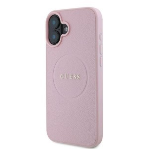 Original Case GUESS hardcase Grained Gold Ring MagSafe GUHMP16MPGHSMMP tok iPhone 16 Plus pink