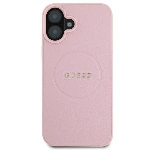 Original Case GUESS hardcase Grained Gold Ring MagSafe GUHMP16MPGHSMMP tok iPhone 16 Plus pink