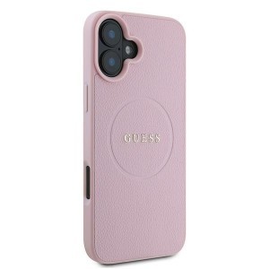 Original Case GUESS hardcase Grained Gold Ring MagSafe GUHMP16MPGHSMMP tok iPhone 16 Plus pink