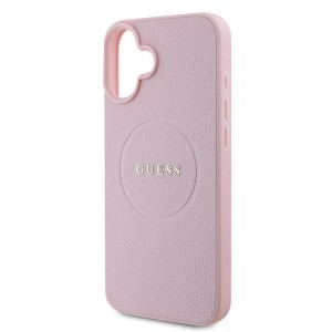 Original Case GUESS hardcase Grained Gold Ring MagSafe GUHMP16MPGHSMMP tok iPhone 16 Plus pink