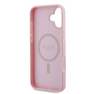 Original Case GUESS hardcase Grained Gold Ring MagSafe GUHMP16MPGHSMMP tok iPhone 16 Plus pink