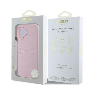 Original Case GUESS hardcase Grained Gold Ring MagSafe GUHMP16MPGHSMMP tok iPhone 16 Plus pink