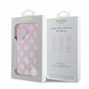 GUESS keménytok Peony Script MagSafe GUHMP16SPGPYSP iPhone 16 tok rózsaszín