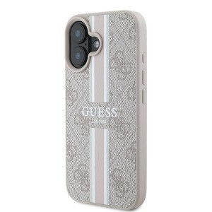 Original Case GUESS keménytok 4G Nyomtatott Csíkos MagSafe GUHMP16SP4RPSP iPhone 16 rózsaszín tok