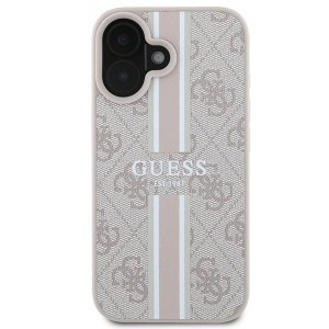 Original Case GUESS keménytok 4G Nyomtatott Csíkos MagSafe GUHMP16SP4RPSP iPhone 16 rózsaszín tok