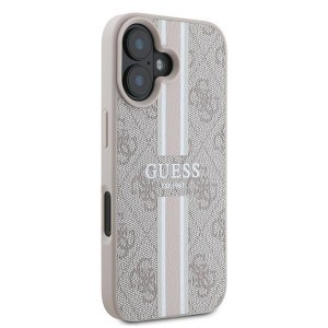 Original Case GUESS keménytok 4G Nyomtatott Csíkos MagSafe GUHMP16SP4RPSP iPhone 16 rózsaszín tok