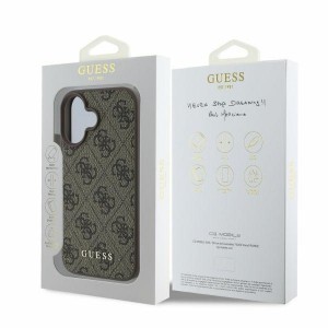 Original Case GUESS merev tok 4G Classic GUHCP16SG4GFBR iPhone 16 barna tok