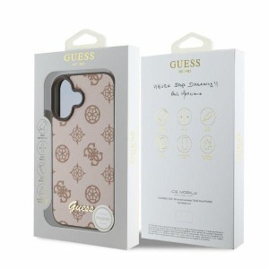 Original Guess keménytok Peony Script MagSafe GUHMP16SPGPYSW iPhone 16-hoz barna