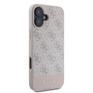 Eredeti GUESS kemény tok 4G Bottom Stripe GUHCP16SG4GLPI iPhone 16 pink tok