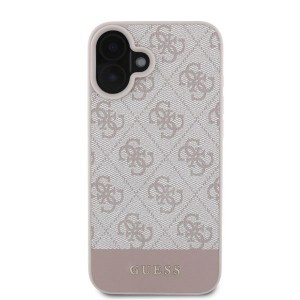 Eredeti GUESS kemény tok 4G Bottom Stripe GUHCP16SG4GLPI iPhone 16 pink tok