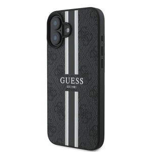 Original Guess védőtok hardcase 4G Printed Stripes MagSafe GUHMP16MP4RPSK iPhone 16 Plus fekete tok