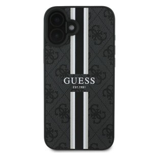 Original Guess védőtok hardcase 4G Printed Stripes MagSafe GUHMP16MP4RPSK iPhone 16 Plus fekete tok