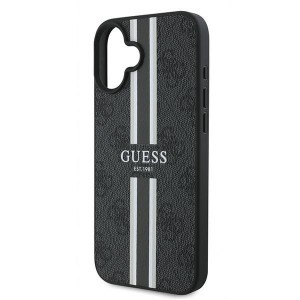 Original Guess védőtok hardcase 4G Printed Stripes MagSafe GUHMP16MP4RPSK iPhone 16 Plus fekete tok