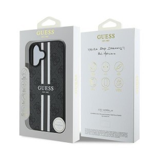 Original Guess védőtok hardcase 4G Printed Stripes MagSafe GUHMP16MP4RPSK iPhone 16 Plus fekete tok